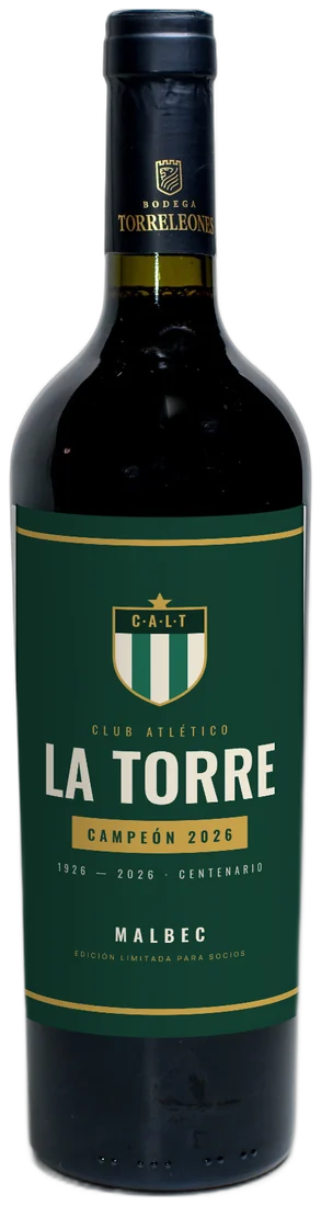 Botella con etiqueta de un club de fútbol, edición campeón